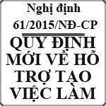 Nghị Định 61 Về Cho Vay Giải Quyết Việc Làm